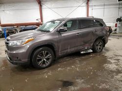 Salvage cars for sale at Center Rutland, VT auction: 2016 Toyota Highlander XLE