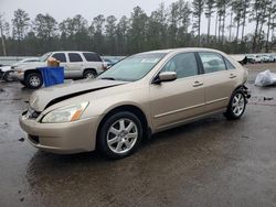 Salvage cars for sale at Harleyville, SC auction: 2005 Honda Accord EX