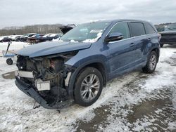 Salvage cars for sale at Assonet, MA auction: 2016 Toyota Highlander LE