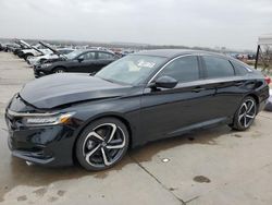 Salvage cars for sale at Grand Prairie, TX auction: 2022 Honda Accord Sport