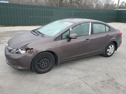 Honda salvage cars for sale: 2012 Honda Civic LX