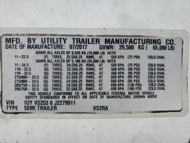 2018 Utility Refrigerated Van Trailer