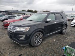 Salvage cars for sale at Sacramento, CA auction: 2016 Ford Explorer Platinum