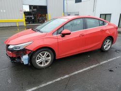 Salvage cars for sale at Vallejo, CA auction: 2018 Chevrolet Cruze LT