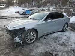 Salvage cars for sale at Marlboro, NY auction: 2018 Infiniti Q50 Luxe