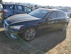 Salvage cars for sale at San Martin, CA auction: 2019 Infiniti Q50 Luxe