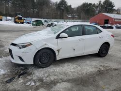 Salvage cars for sale at Mendon, MA auction: 2016 Toyota Corolla L