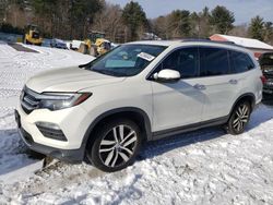 Salvage cars for sale at Mendon, MA auction: 2016 Honda Pilot Elite