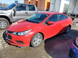 Carros salvage sin ofertas aún a la venta en subasta: 2016 Chevrolet Cruze LS