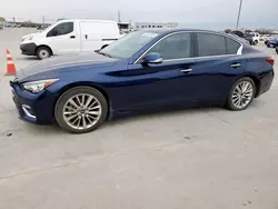 Salvage cars for sale at Grand Prairie, TX auction: 2021 Infiniti Q50 Luxe