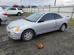 Salvage cars for sale at Sacramento, CA auction: 2002 Honda Civic LX