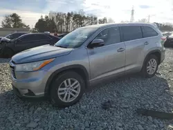 Vehiculos salvage en venta de Copart Mebane, NC: 2014 Toyota Highlander LE