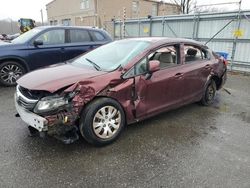 Salvage cars for sale at Glassboro, NJ auction: 2012 Honda Civic LX