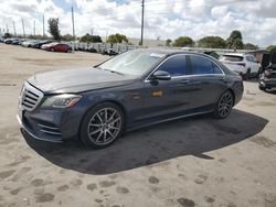 Salvage cars for sale at Miami, FL auction: 2018 Mercedes-Benz S 560