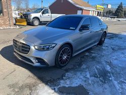 Salvage cars for sale at East Granby, CT auction: 2021 Mercedes-Benz S 580 4matic