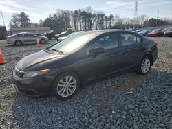 Vehiculos salvage en venta de Copart Mebane, NC: 2012 Honda Civic EX