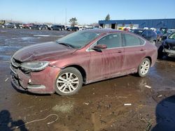 Salvage cars for sale at Woodhaven, MI auction: 2015 Chrysler 200 Limited