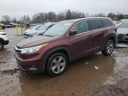 Toyota Highlander salvage cars for sale: 2015 Toyota Highlander Limited