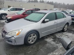 Salvage cars for sale at Exeter, RI auction: 2007 Honda Accord SE