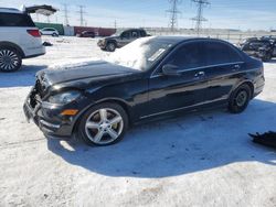 Salvage cars for sale at Elgin, IL auction: 2014 Mercedes-Benz C 300 4matic