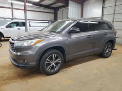 Toyota Highlander salvage cars for sale: 2016 Toyota Highlander XLE