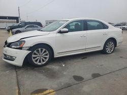 Salvage cars for sale at Grand Prairie, TX auction: 2013 Volkswagen Passat SEL