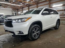 Salvage cars for sale from Copart Pekin, IL: 2016 Toyota Highlander XLE