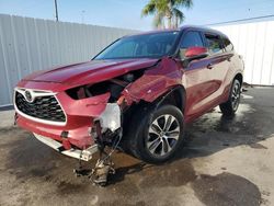 Salvage cars for sale at Riverview, FL auction: 2021 Toyota Highlander XLE