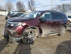 Honda salvage cars for sale: 2017 Honda Pilot Elite