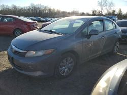 Salvage cars for sale at New Britain, CT auction: 2012 Honda Civic LX