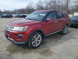 Salvage cars for sale at Ellwood City, PA auction: 2018 Ford Explorer Limited