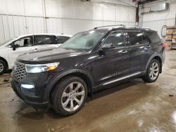 Salvage cars for sale at Franklin, WI auction: 2020 Ford Explorer Platinum