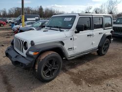 Salvage cars for sale at Chalfont, PA auction: 2021 Jeep Wrangler Unlimited Sport