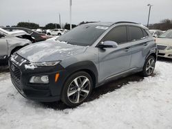 Salvage cars for sale at East Granby, CT auction: 2018 Hyundai Kona Limited