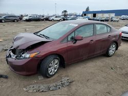 2012 Honda Civic LX en venta en Woodhaven, MI