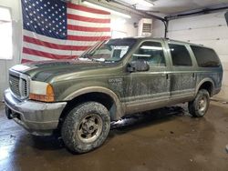 Salvage cars for sale at Lyman, ME auction: 2001 Ford Excursion Limited