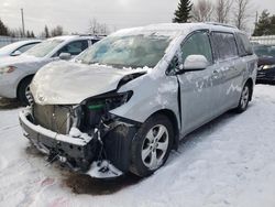 Salvage cars for sale from Copart Bowmanville, ON: 2015 Toyota Sienna LE