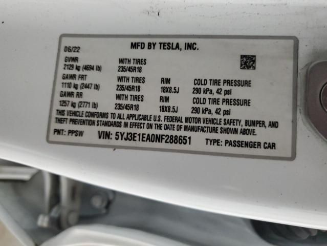 2022 Tesla Model 3