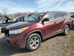 Vehiculos salvage en venta de Copart Des Moines, IA: 2014 Toyota Highlander LE