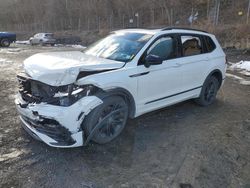 Salvage cars for sale at Marlboro, NY auction: 2022 Volkswagen Tiguan SE R-LINE Black