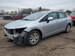 Honda Civic salvage cars for sale: 2012 Honda Civic LX