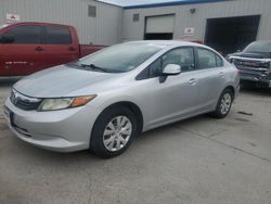 Salvage cars for sale at New Orleans, LA auction: 2012 Honda Civic LX