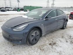 Salvage cars for sale at Elgin, IL auction: 2019 Tesla Model 3