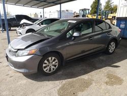 Salvage cars for sale at Sacramento, CA auction: 2012 Honda Civic LX