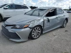 Salvage cars for sale at West Palm Beach, FL auction: 2022 Toyota Camry LE