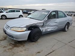 Salvage cars for sale at Grand Prairie, TX auction: 2001 Honda Accord LX