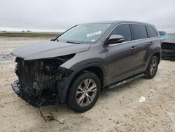 Salvage cars for sale from Copart Taylor, TX: 2015 Toyota Highlander LE