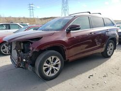 Salvage cars for sale from Copart Littleton, CO: 2015 Toyota Highlander XLE