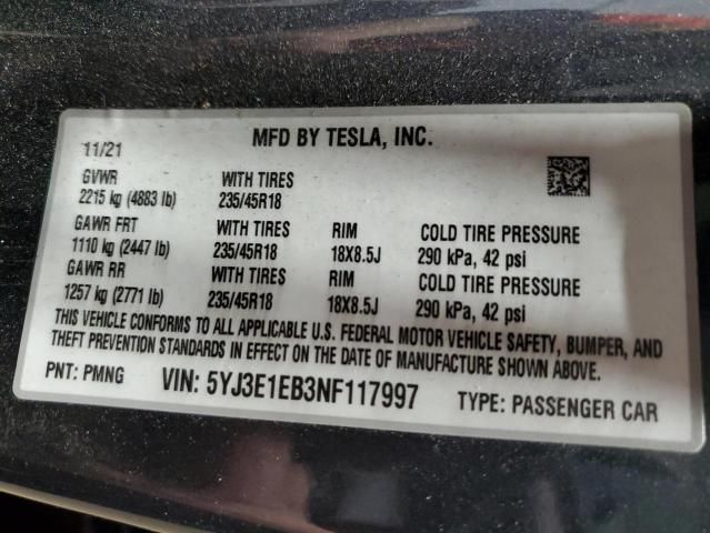 2022 Tesla Model 3