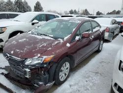 Salvage cars for sale at Denver, CO auction: 2012 Honda Civic LX